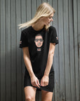 T-Shirt-Kleid aus organischer Baumwolle "Bibbs Face Stamp"