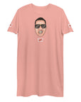 T-Shirt-Kleid aus organischer Baumwolle "Bibbs Face Stamp"