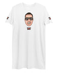 T-Shirt-Kleid aus organischer Baumwolle "Bibbs Face Stamp"