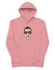 Umweltfreundlicher Unisex-Kapuzenpullover "Bibbs Face Stamp" Weiß