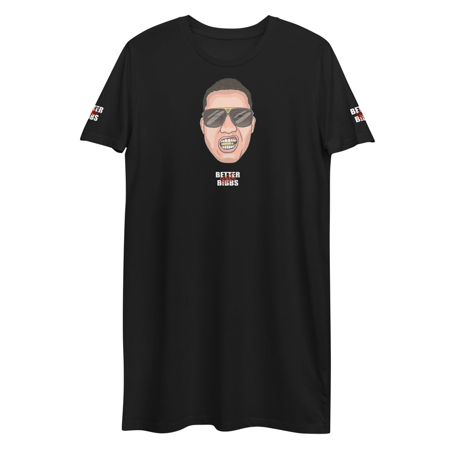 T-Shirt-Kleid aus organischer Baumwolle "Bibbs Face Stamp"