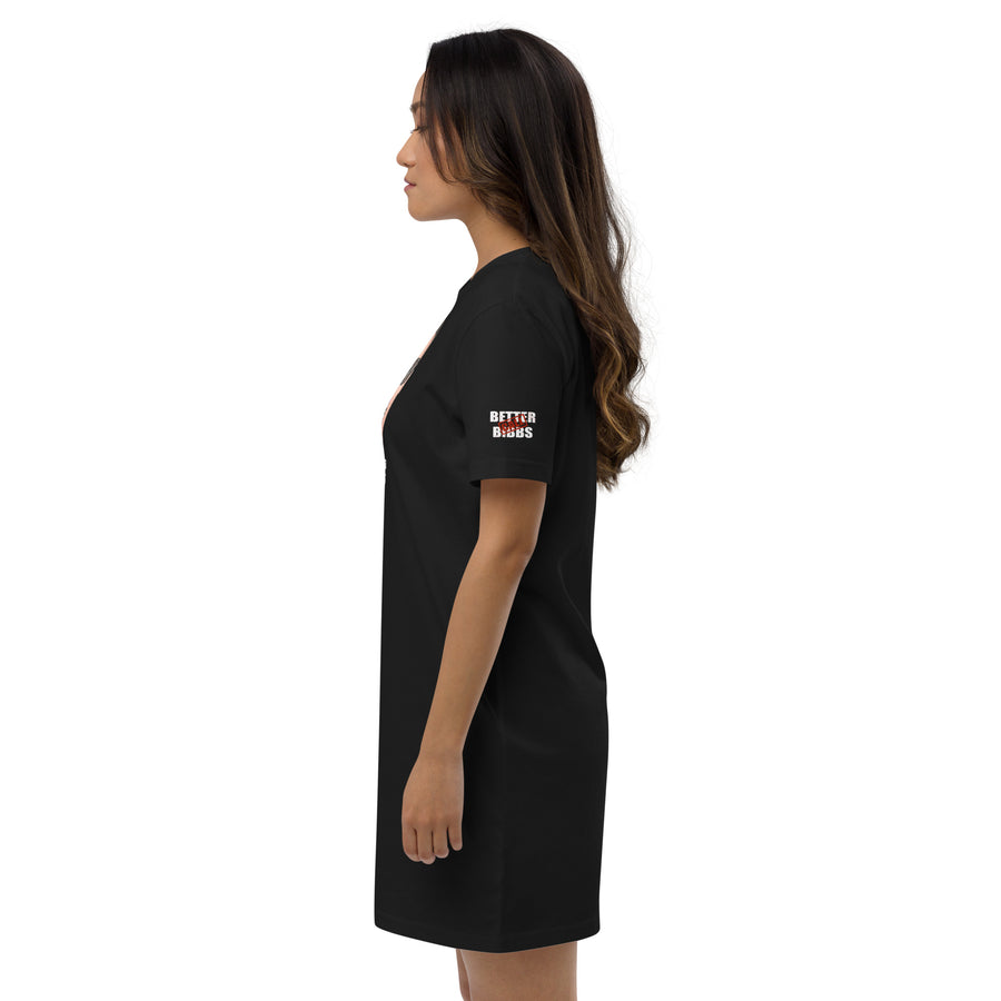 T-Shirt-Kleid aus organischer Baumwolle "Bibbs Face Stamp"