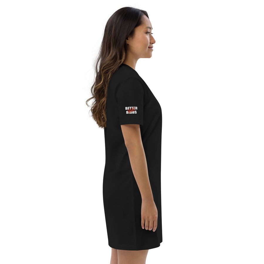 T-Shirt-Kleid aus organischer Baumwolle "Bibbs Face Stamp"