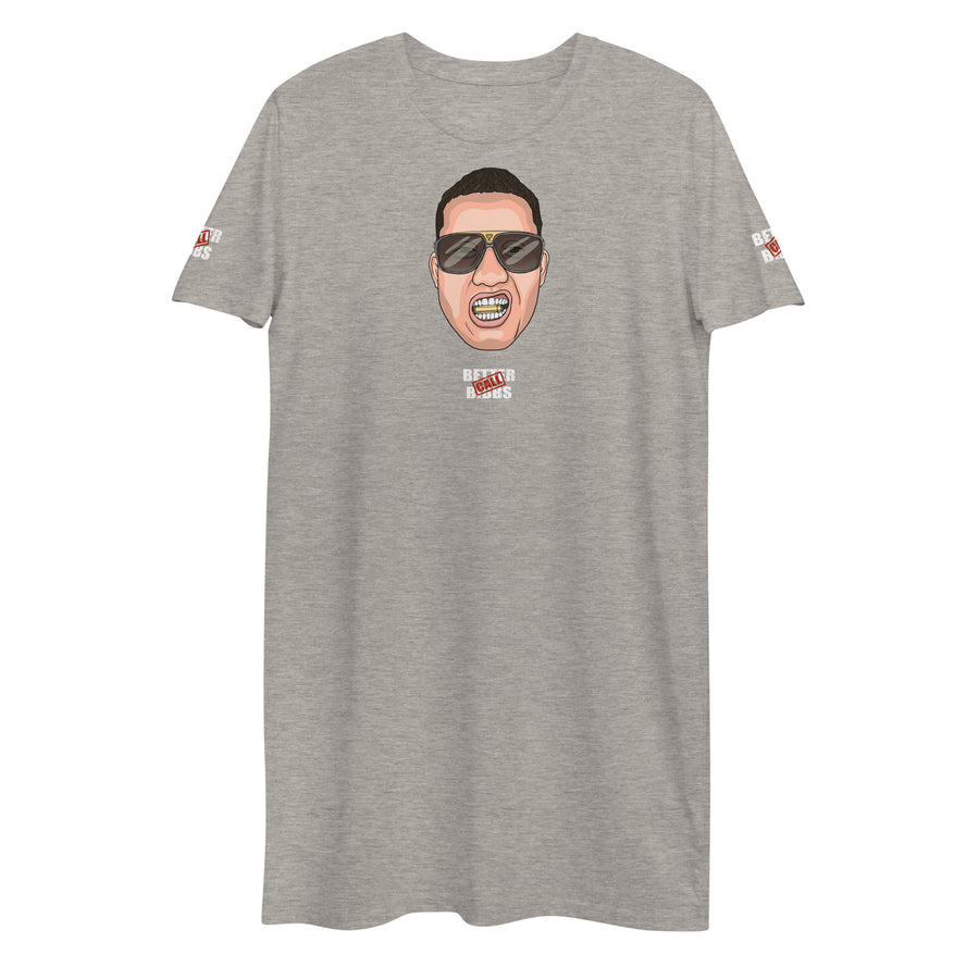 T-Shirt-Kleid aus organischer Baumwolle "Bibbs Face Stamp"