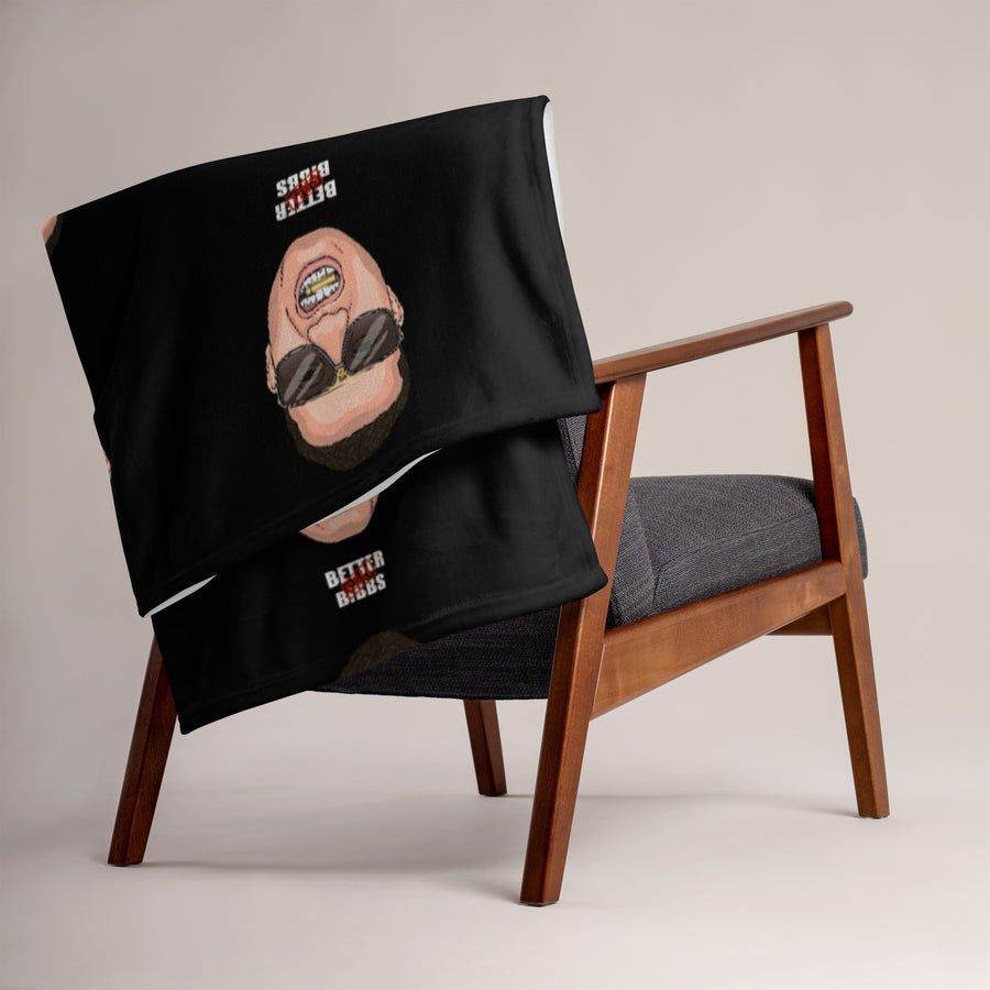 Blanket Bibbs Face Stamp Monogram Black