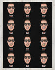 Blanket Bibbs Face Stamp Monogram Black