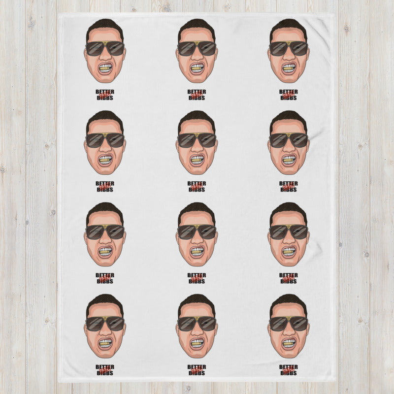 Blanket Bibbs Face Stamp Monogram White
