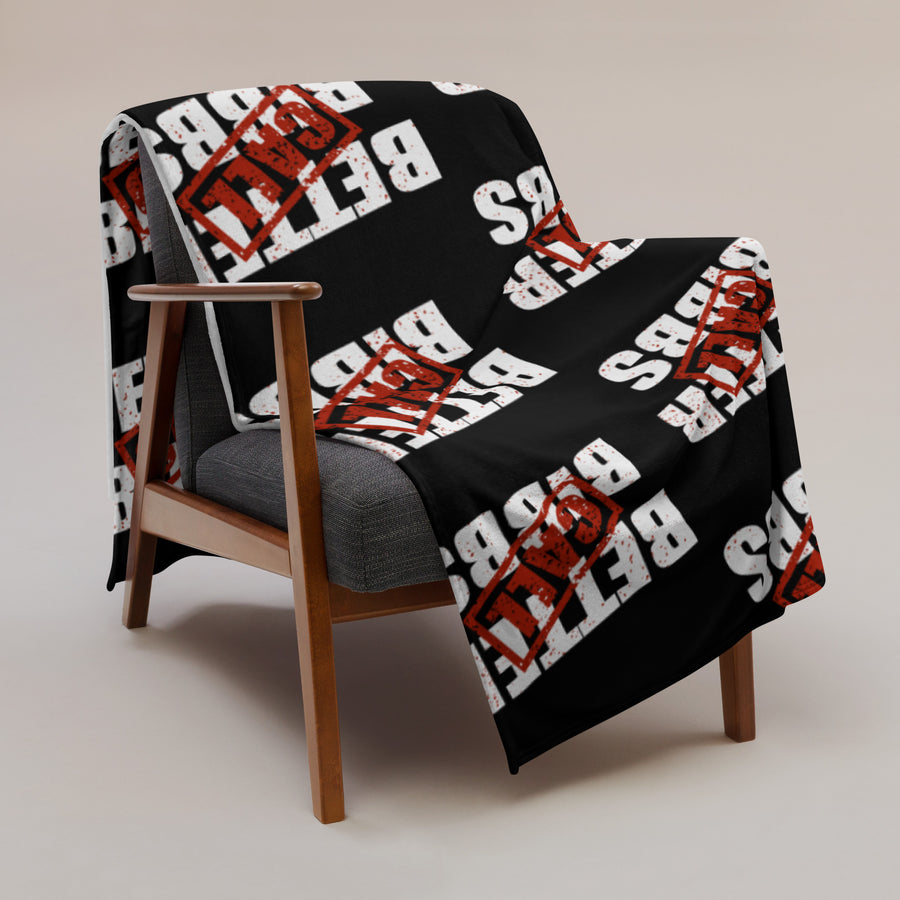 Blanket Bibbs Stamp Monogram Black