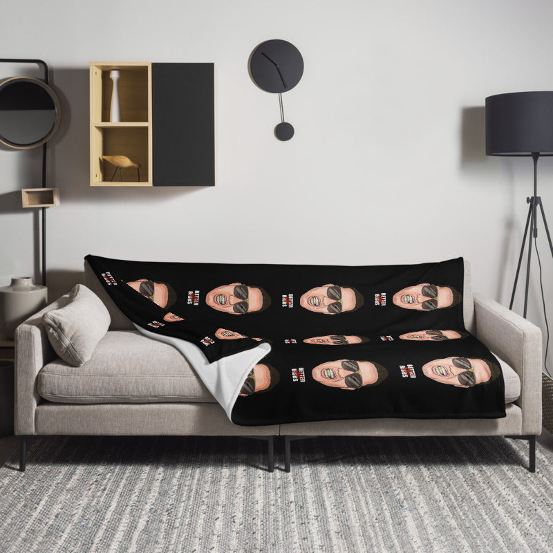 Blanket Bibbs Face Stamp Monogram Black