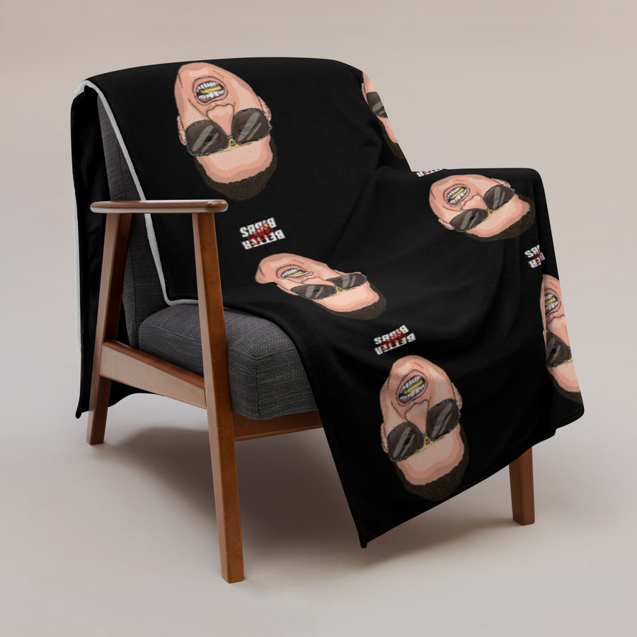 Blanket Bibbs Face Stamp Monogram Black