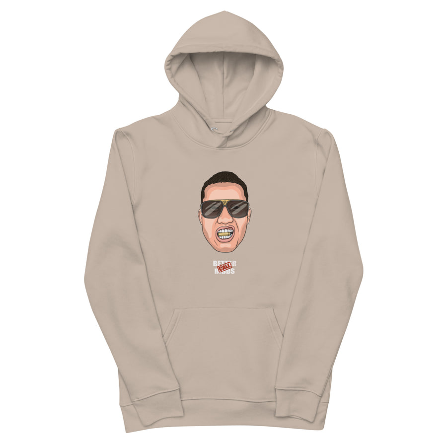 Umweltfreundlicher Unisex-Kapuzenpullover "Bibbs Face Stamp" Weiß