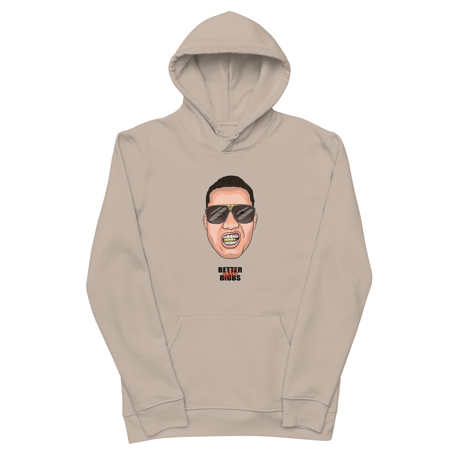 Umweltfreundlicher Unisex-Kapuzenpullover "Bibbs Face Stamp" Schwarz