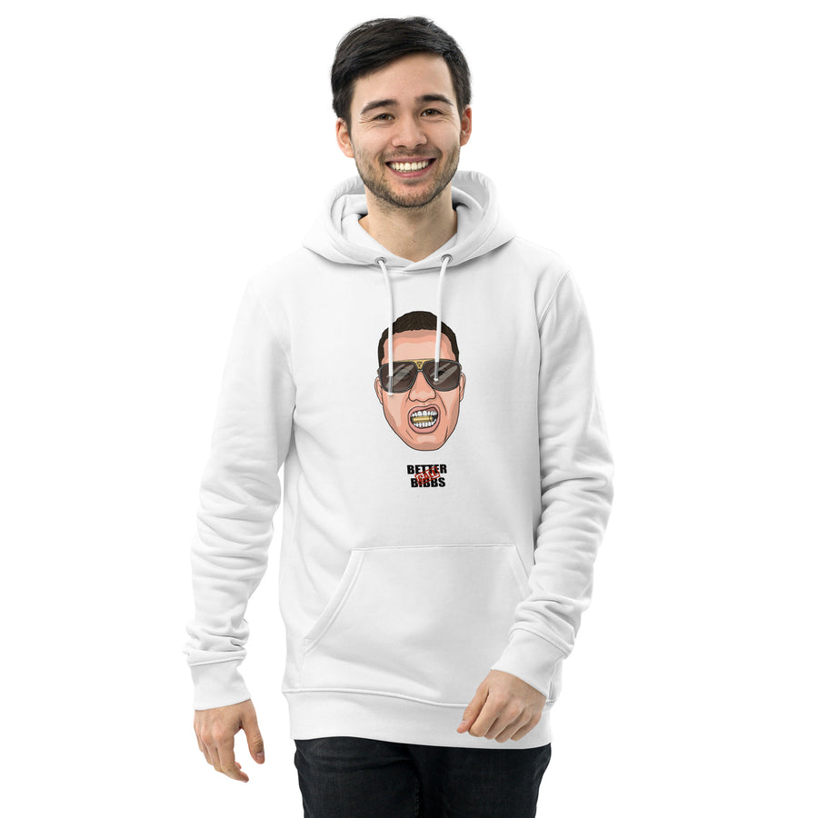 Umweltfreundlicher Unisex-Kapuzenpullover "Bibbs Face Stamp" Schwarz