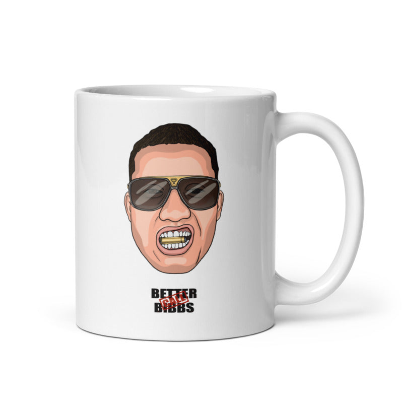 Weiße Tasse Bibbs Face Stamp