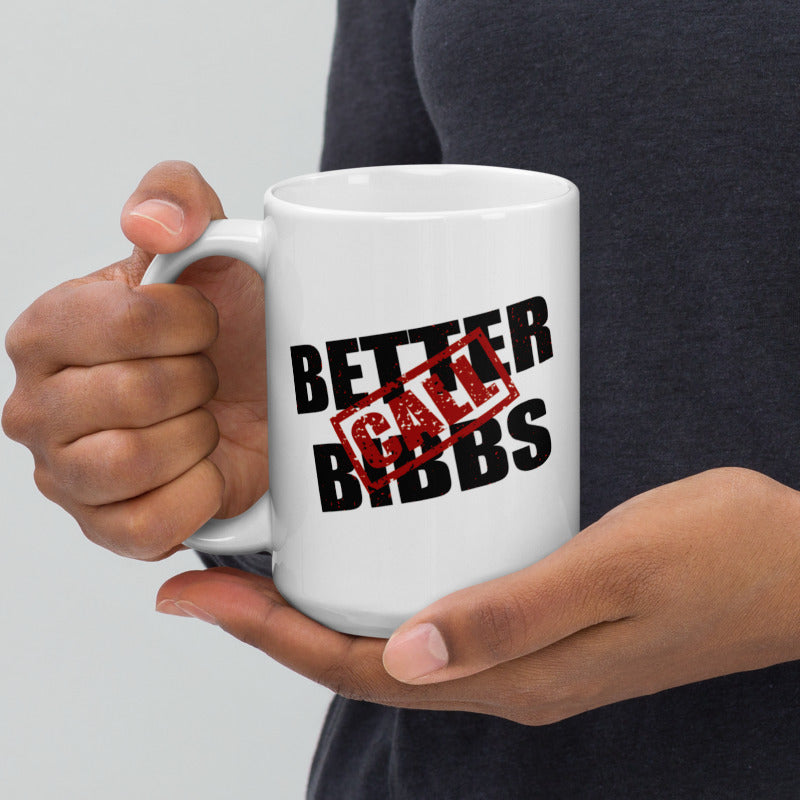 Weiße Tasse Bibbs Stamp